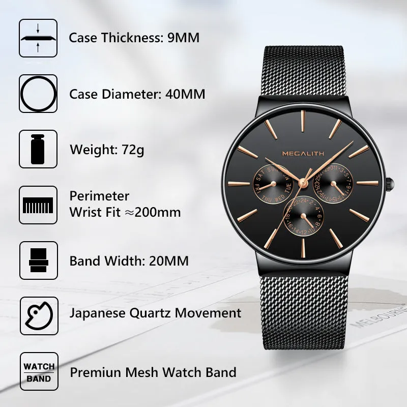 0047M | Quartz Men Watch | Mesh Band