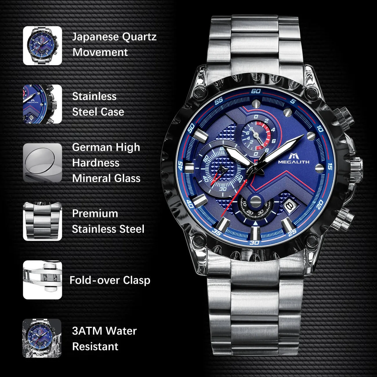 0074M | Quartz Men Watch | Stainless Steel Band