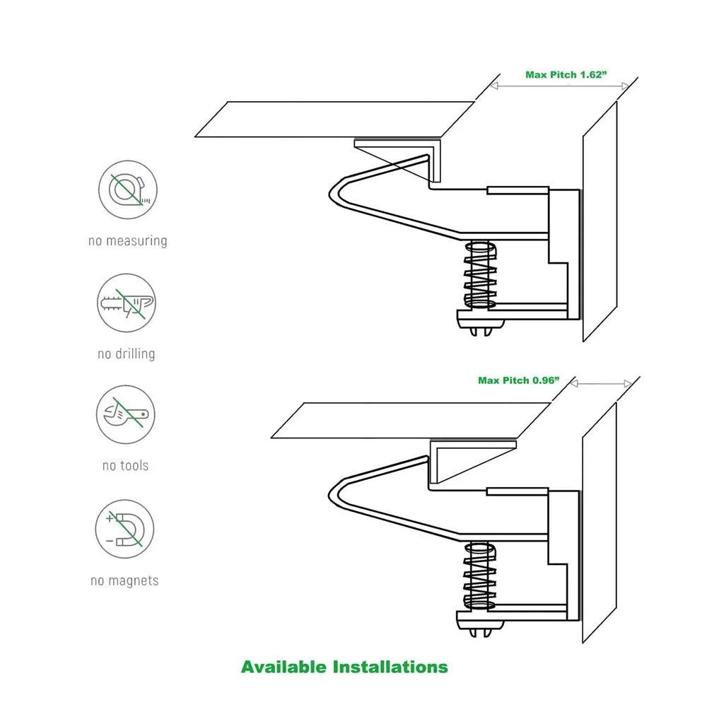 12 Pack Cabinet Locks Child Safety Latches - Vmaisi Baby Proofing Cabinets Drawer Lock with Adhesive Easy Installation - No Drilling or Extra Screws (White)