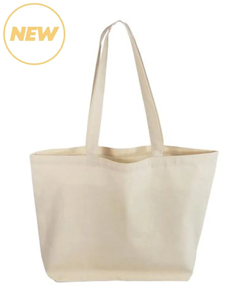 120 ct Large Size Light Canvas Wholesale Tote Bag with Long Handles - By Case