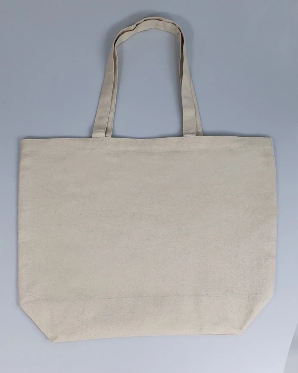 120 ct Large Size Light Canvas Wholesale Tote Bag with Long Handles - By Case