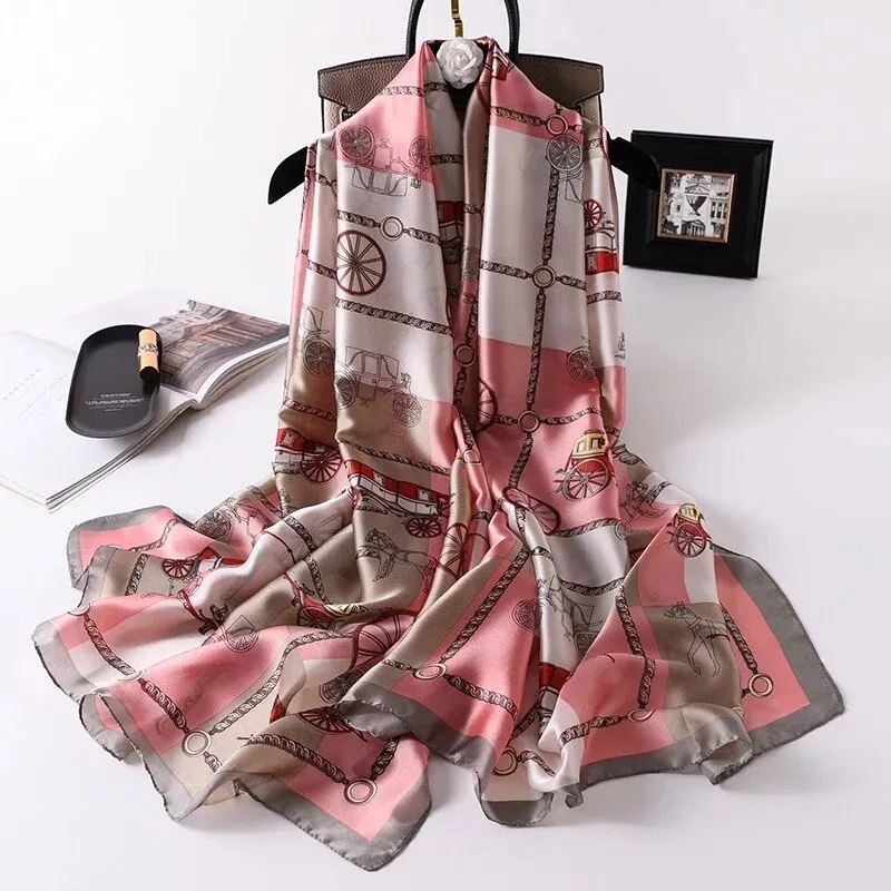 180*90cm Luxury Brand Women Summer Silk Scarves Shawls Lady Wrap Soft Female Echarpe Designer Beach stole Bandanna foulard pareo