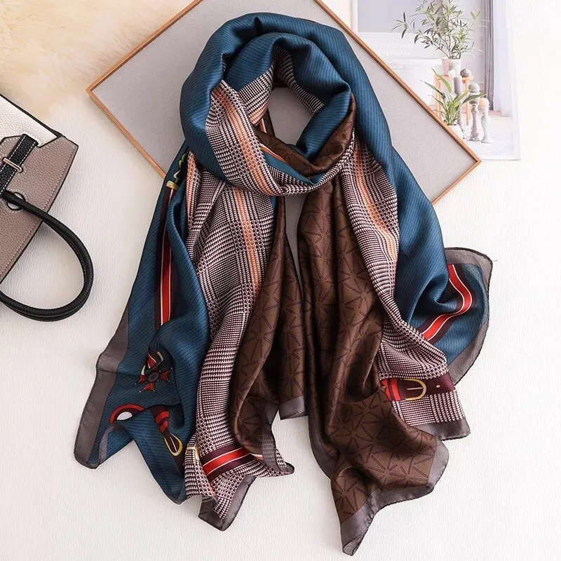 180*90cm Luxury Brand Women Summer Silk Scarves Shawls Lady Wrap Soft Female Echarpe Designer Beach stole Bandanna foulard pareo