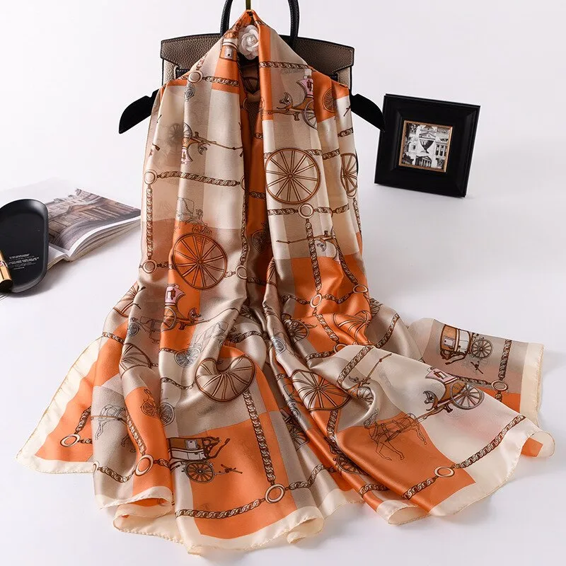 180*90cm Luxury Brand Women Summer Silk Scarves Shawls Lady Wrap Soft Female Echarpe Designer Beach stole Bandanna foulard pareo