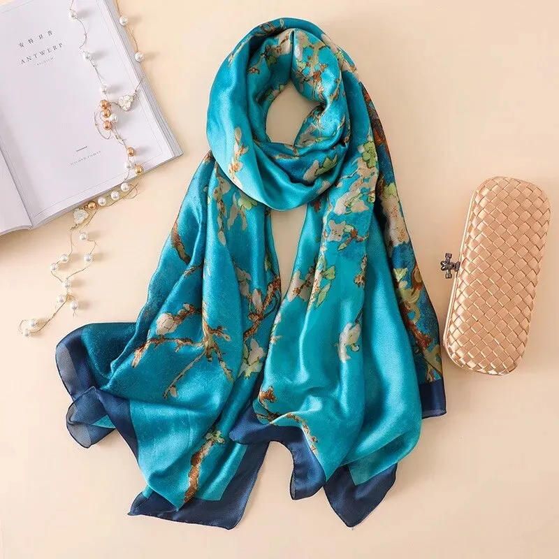 180*90cm Luxury Brand Women Summer Silk Scarves Shawls Lady Wrap Soft Female Echarpe Designer Beach stole Bandanna foulard pareo