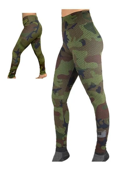 2 Pack Mommy & Me Bundle Hexacamo Camouflage Olive Legging by WSI Made in USA 061XCPH2