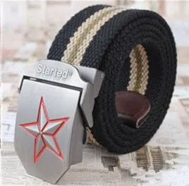 3D Red Star Buckle Strong Canvas Belt