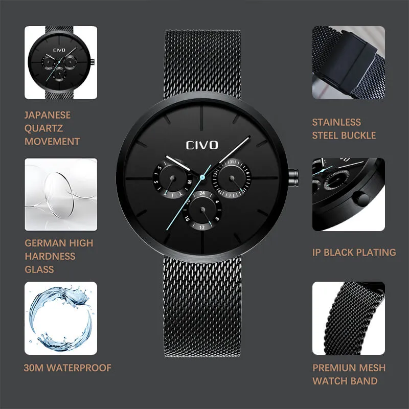 8022C | Quartz Men Watch | Mesh Band