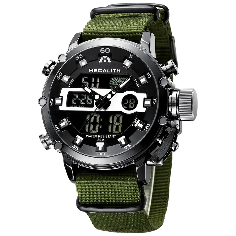 8051M |  Analog Digital Men Watch | Leather Band