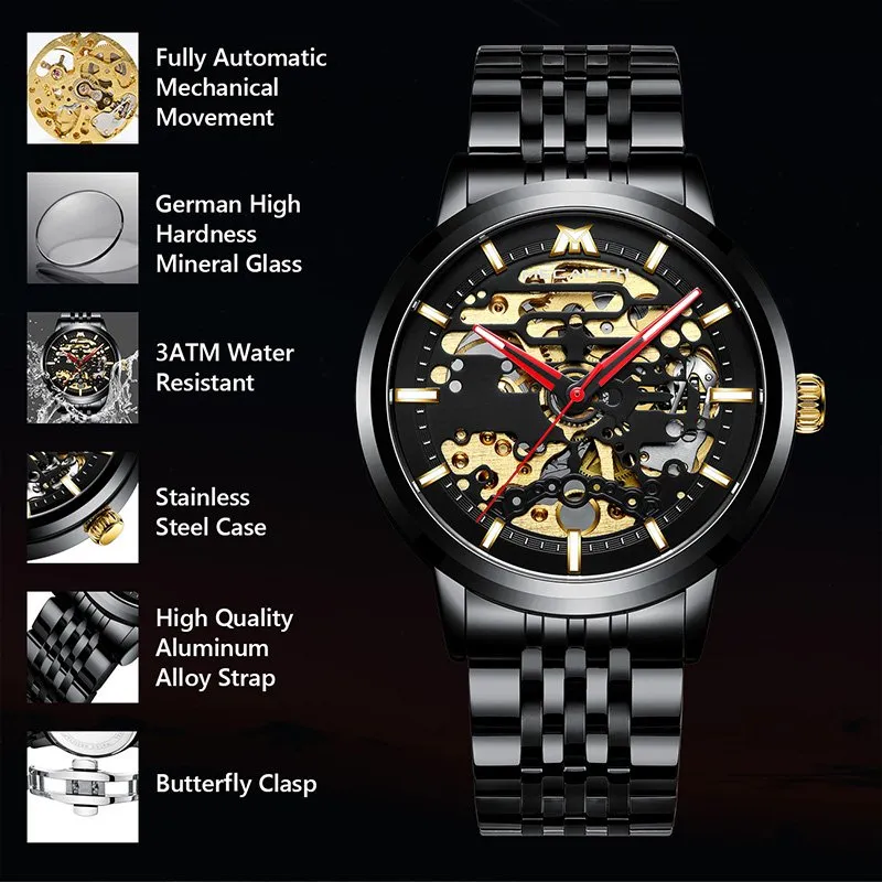 8204M | Mechanical Men Watch | Stainless Steel Band