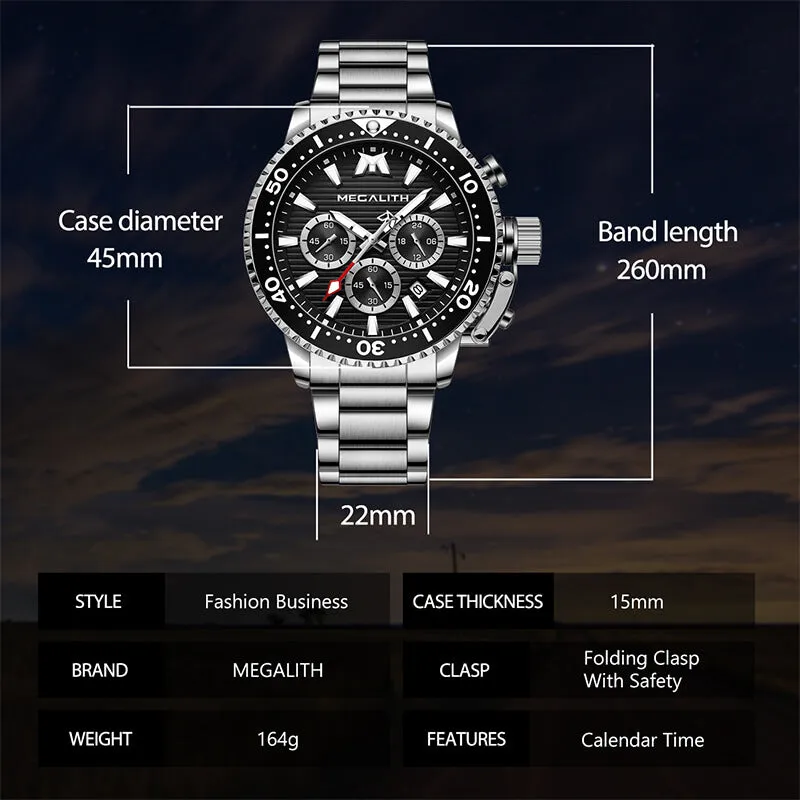 8216M | Quartz Men Watch | Stainless Steel Band