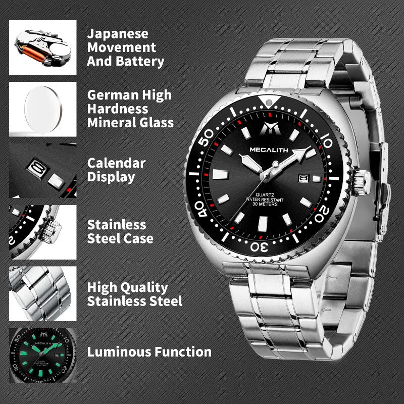 8604M | Quartz Men Watch | Stainless Steel Band