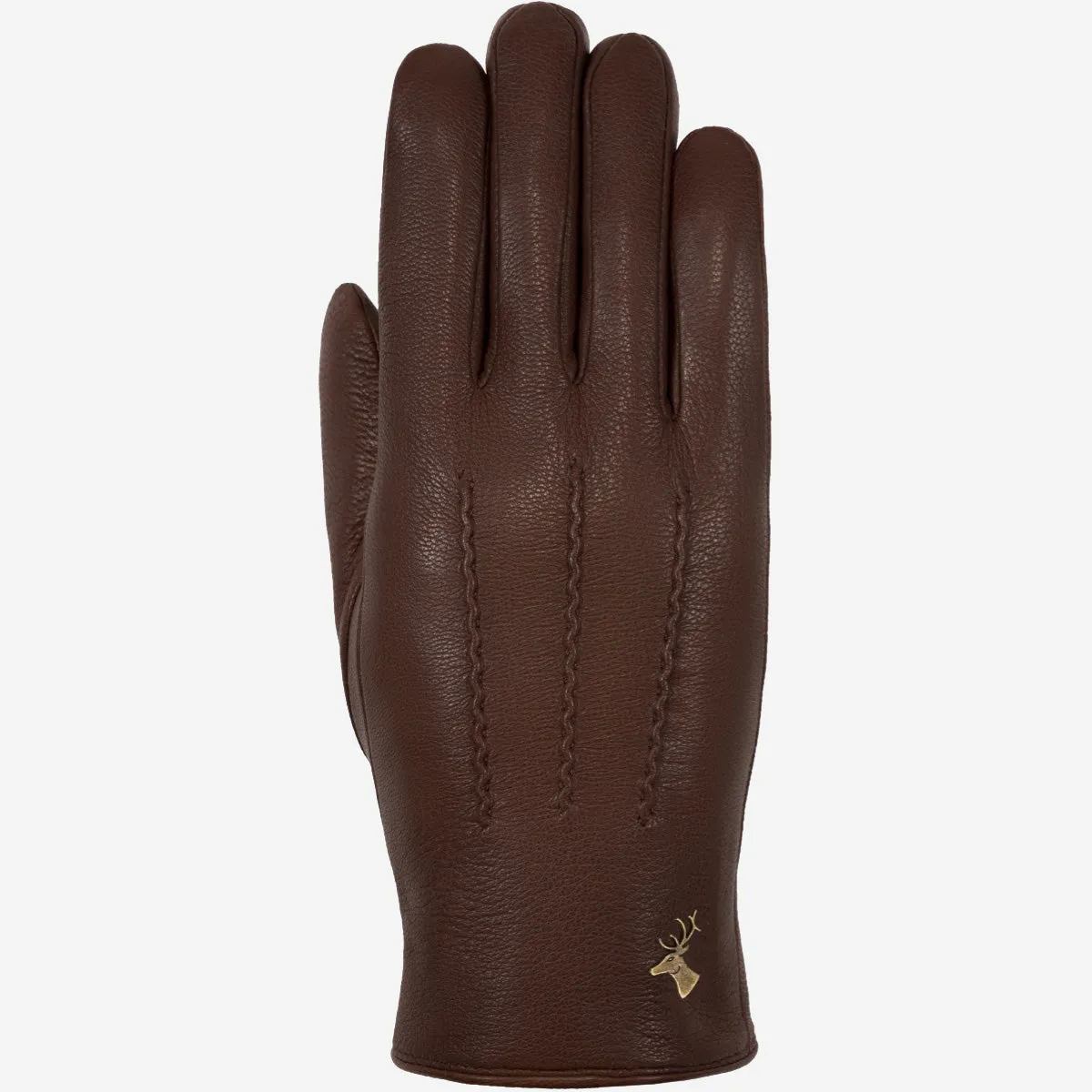 Alessandra (brown) - goatskin leather gloves with lambswool lining & touchscreen feature