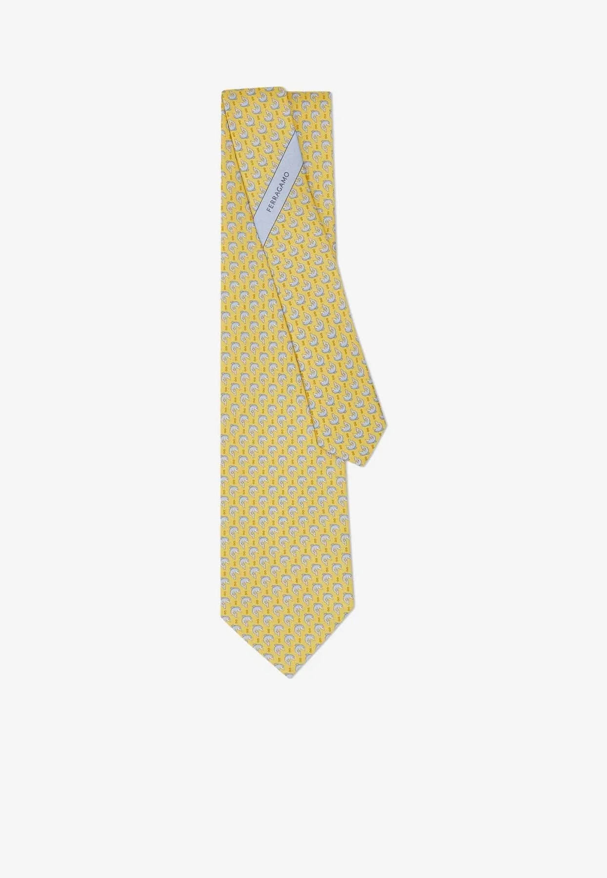 All-Over Dolphin Print Silk Tie