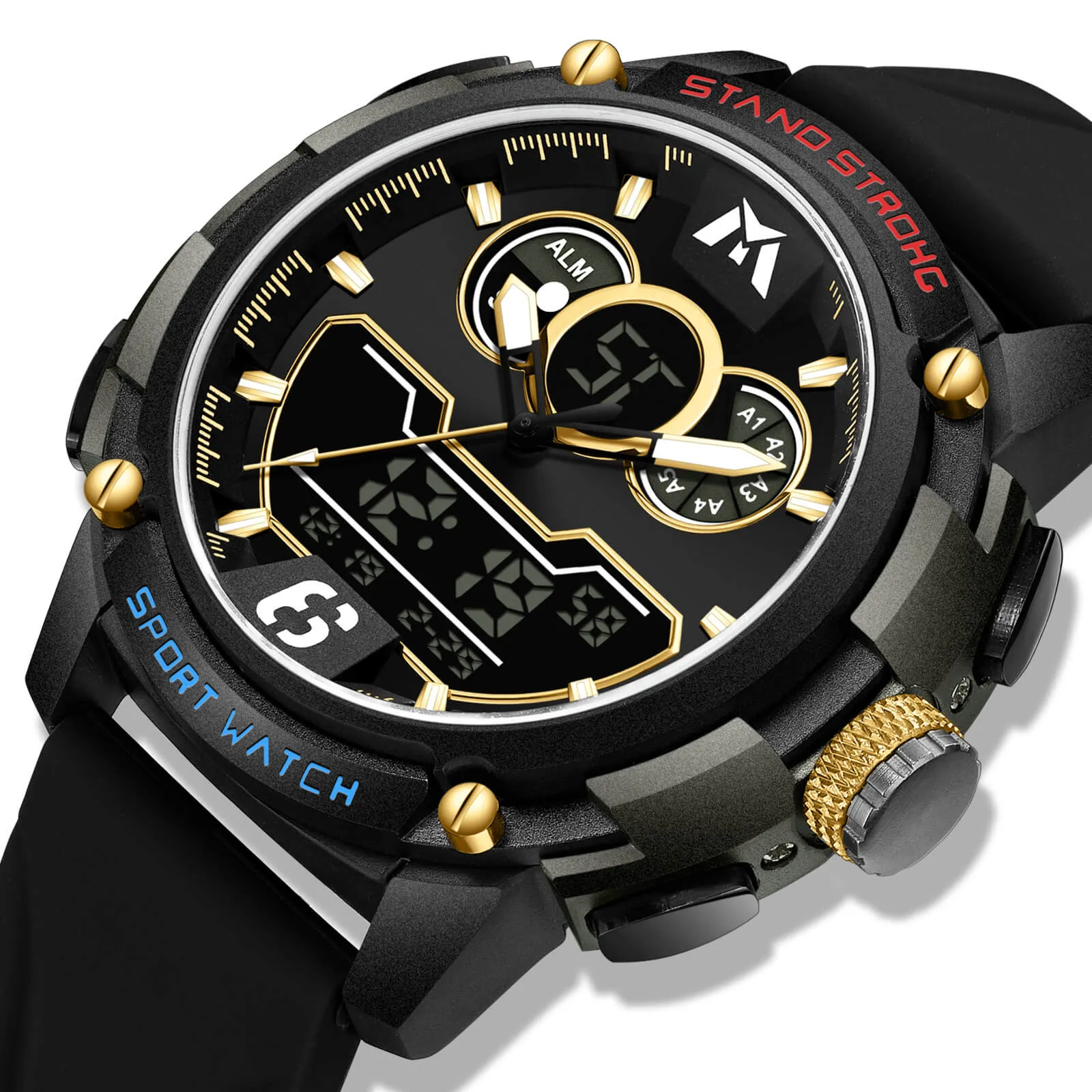 Analog Digital Watch | Rubber Band | 8268M