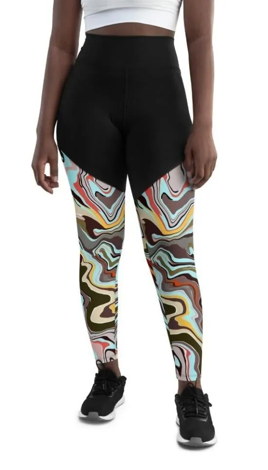 Aqua Marble Compression Leggings