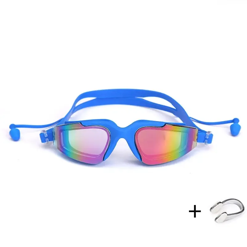 AquaComfort Pro Swimming Goggles with Earplugs and Nose Clip - Professional Swimming Goggles