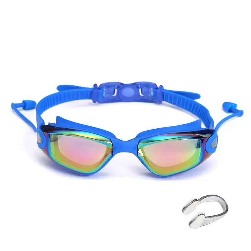 AquaComfort Pro Swimming Goggles with Earplugs and Nose Clip - Professional Swimming Goggles