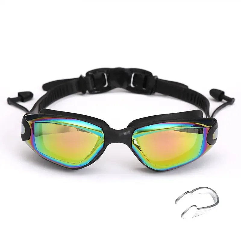 AquaComfort Pro Swimming Goggles with Earplugs and Nose Clip - Professional Swimming Goggles