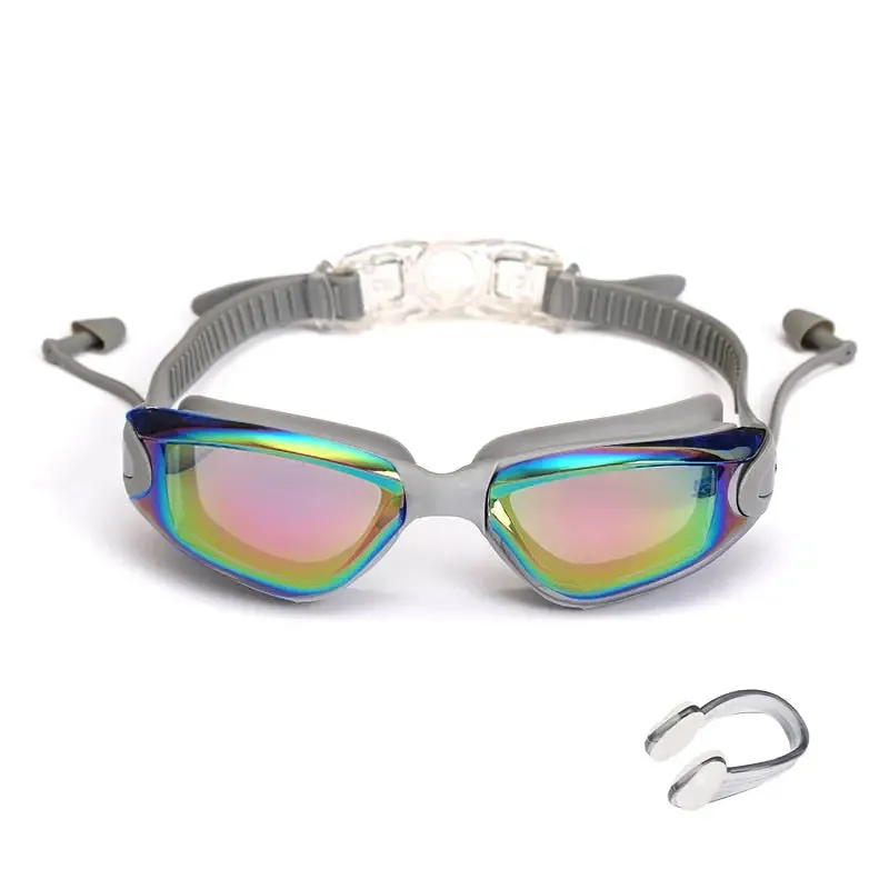 AquaComfort Pro Swimming Goggles with Earplugs and Nose Clip - Professional Swimming Goggles