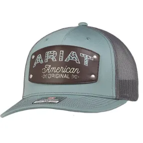 Ariat Men's American Original Logo Trucker Cap in Blue/Grey