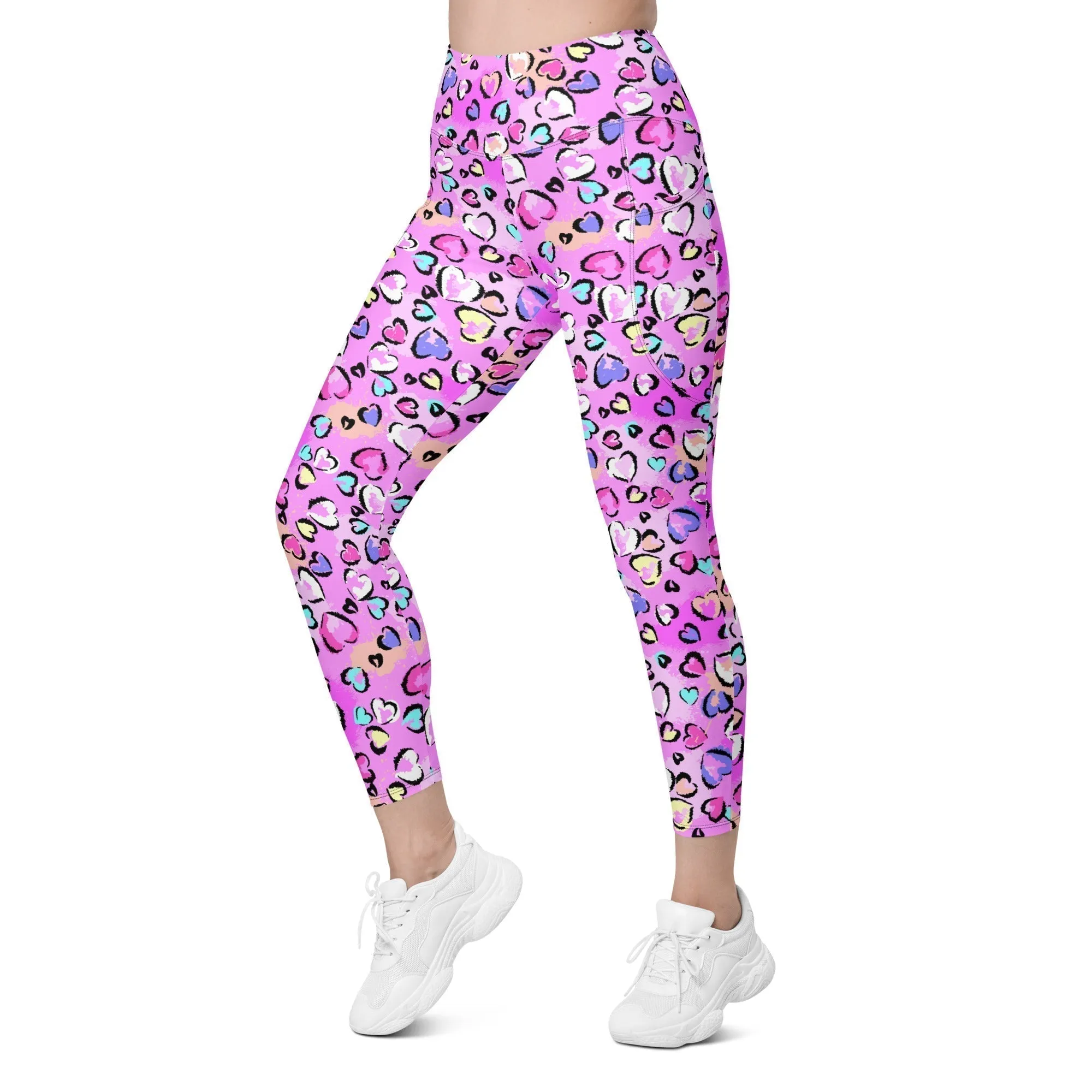 Artsy Heart Leggings With Pockets