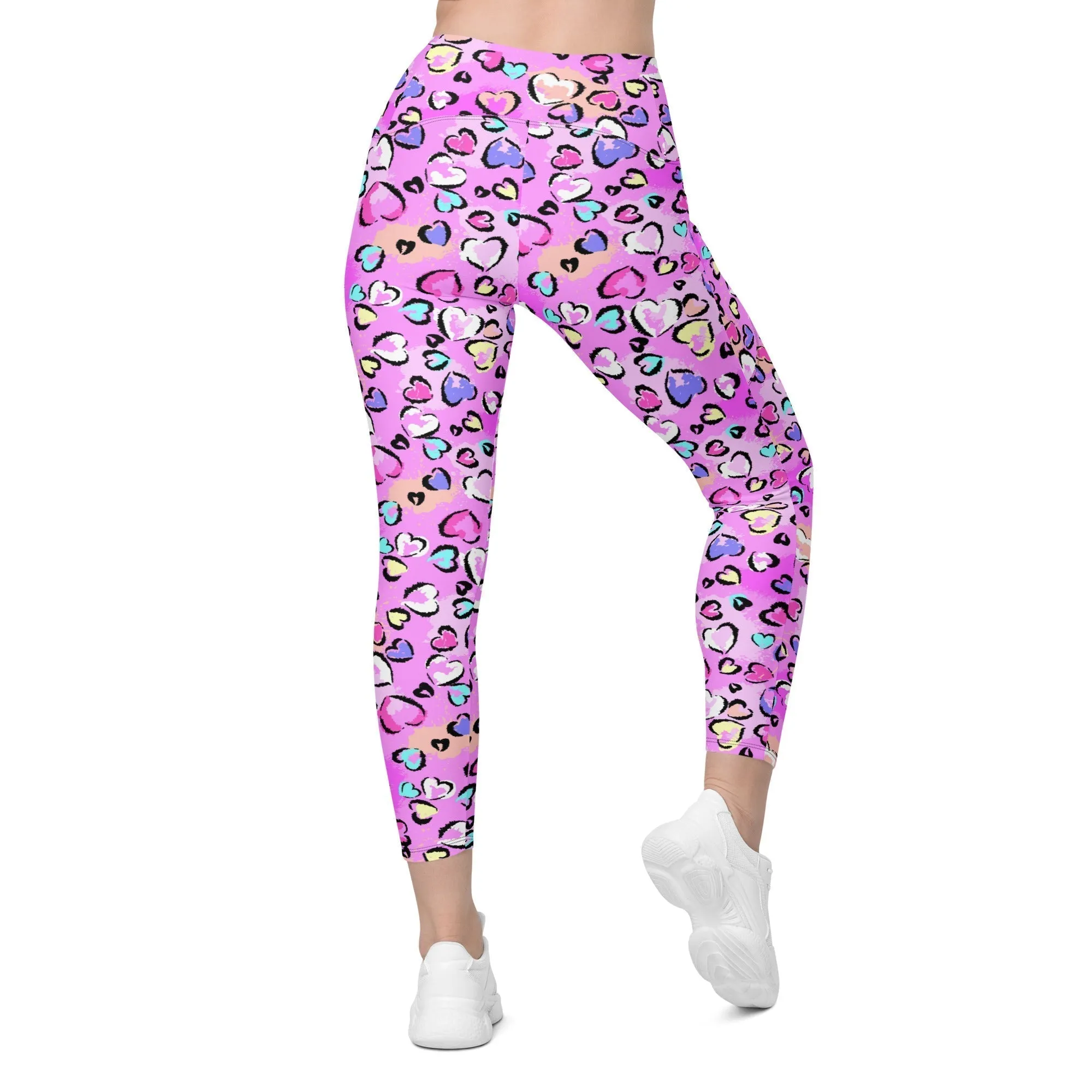 Artsy Heart Leggings With Pockets