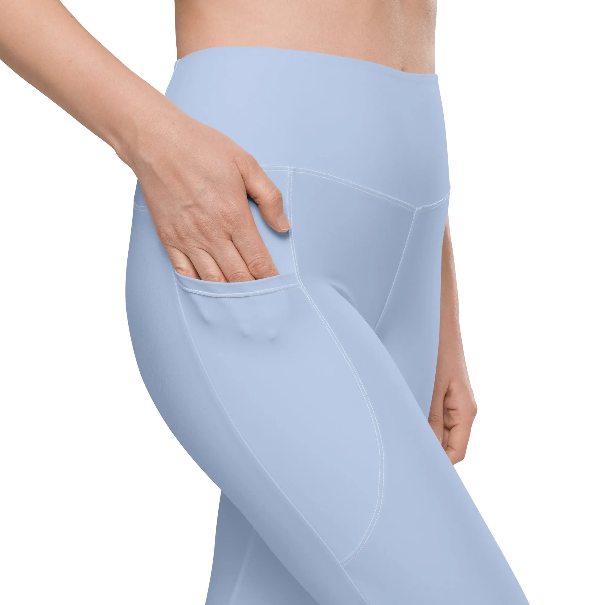 Baby Blue Leggings With Pockets