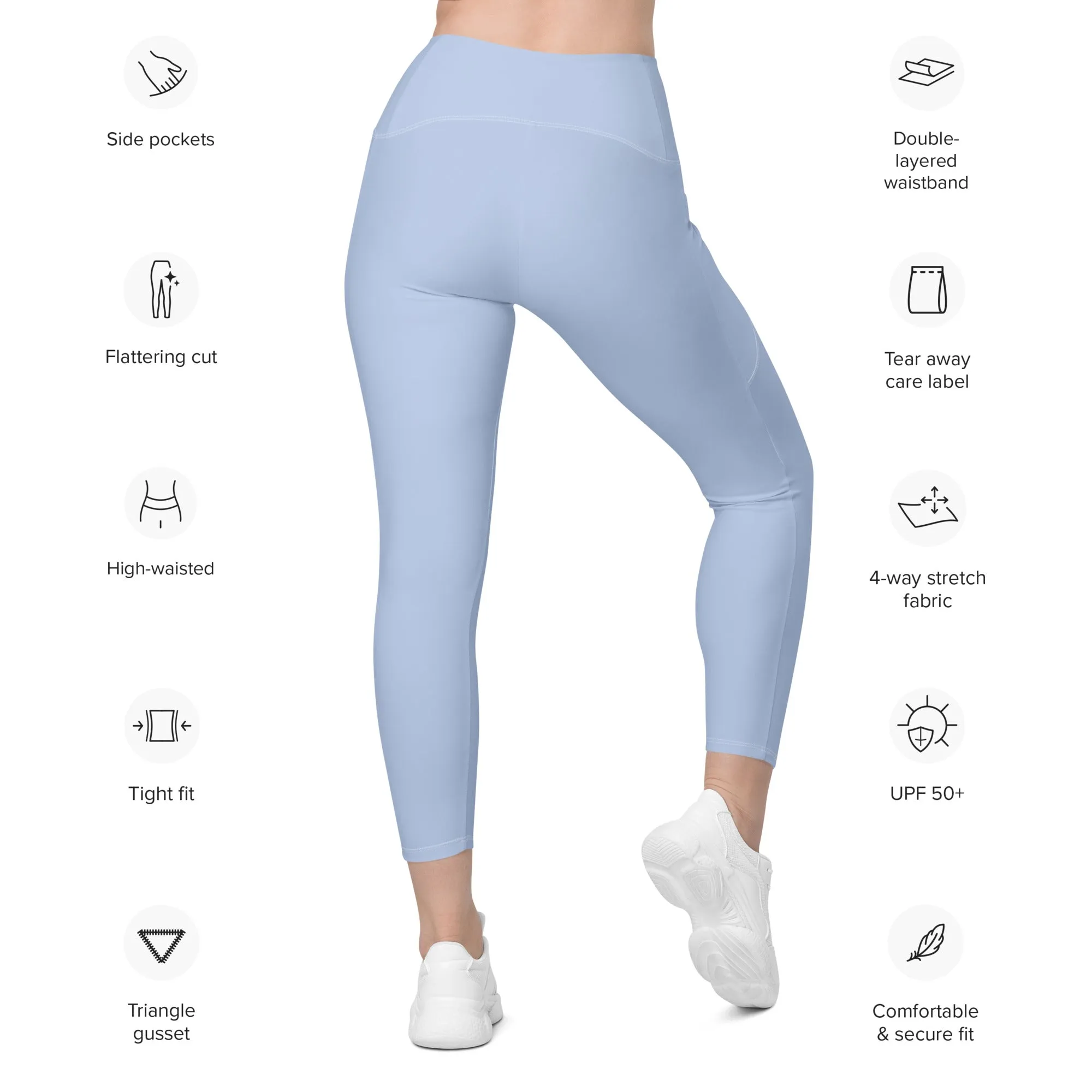 Baby Blue Leggings With Pockets