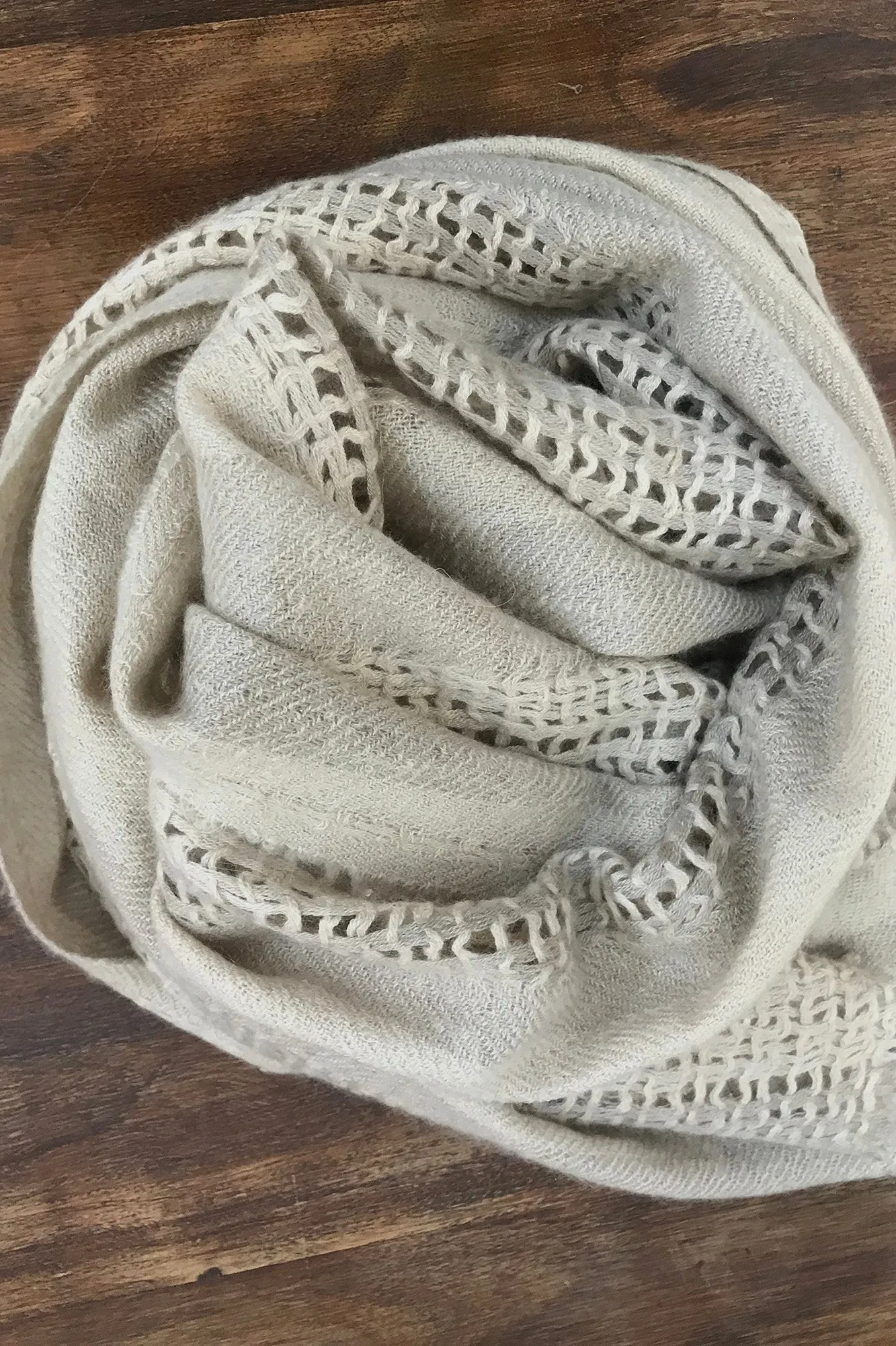 Beige Pure Cashmere Scarf