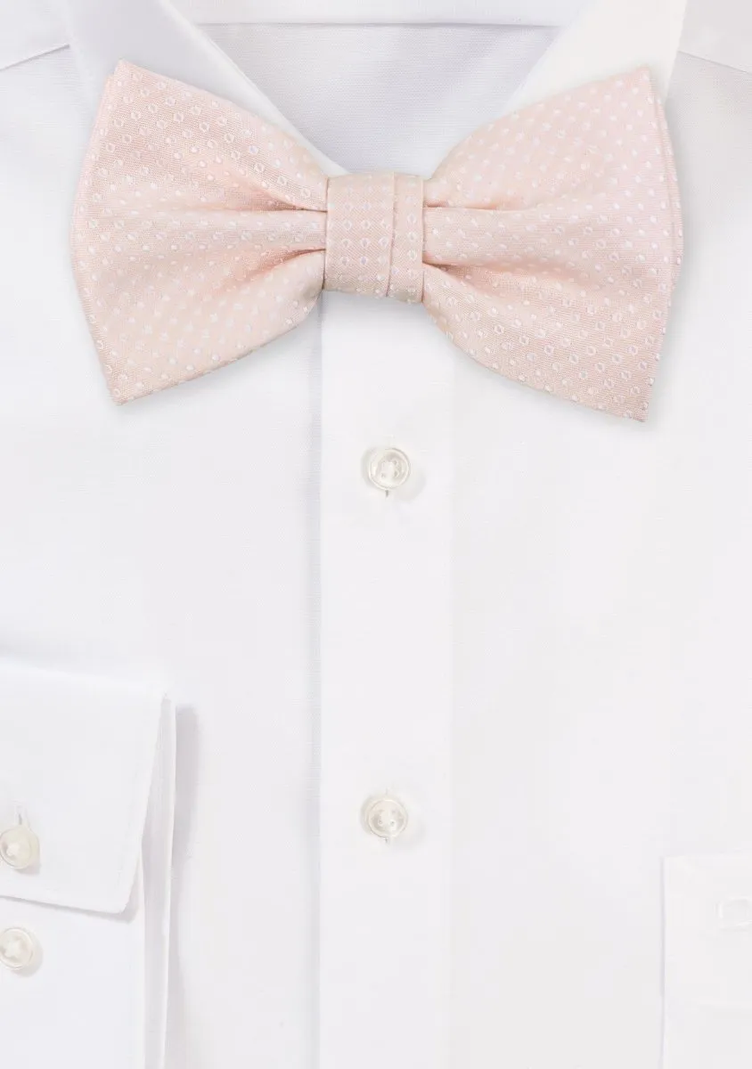 Blush Pink Pin Dot Bowtie