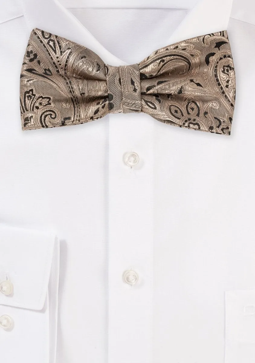 Bronze Gold Proper Paisley Bowtie