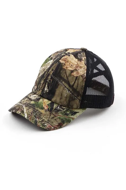 C.C Mossyoak Criss-Cross Pony Cap Hat