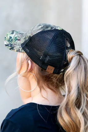 C.C Mossyoak Criss-Cross Pony Cap Hat