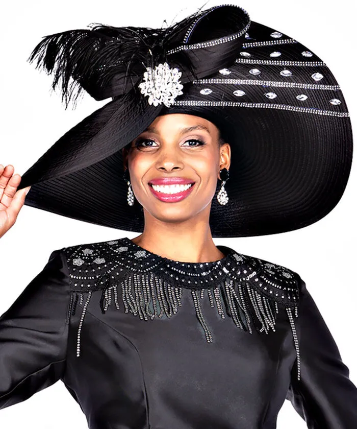 Champagne Italy Church Hat 5917 - Black