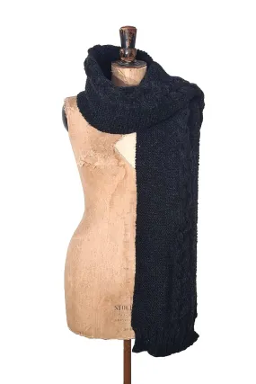 Charcoal Hand Knitted Scarf