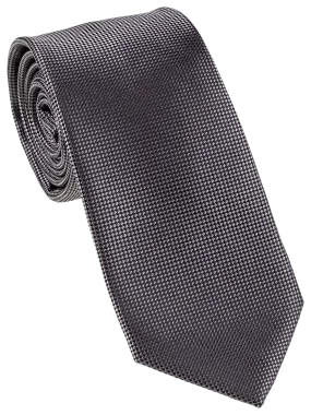 Charcoal Self Pattern Tie, Bow Tie, Handkerchief