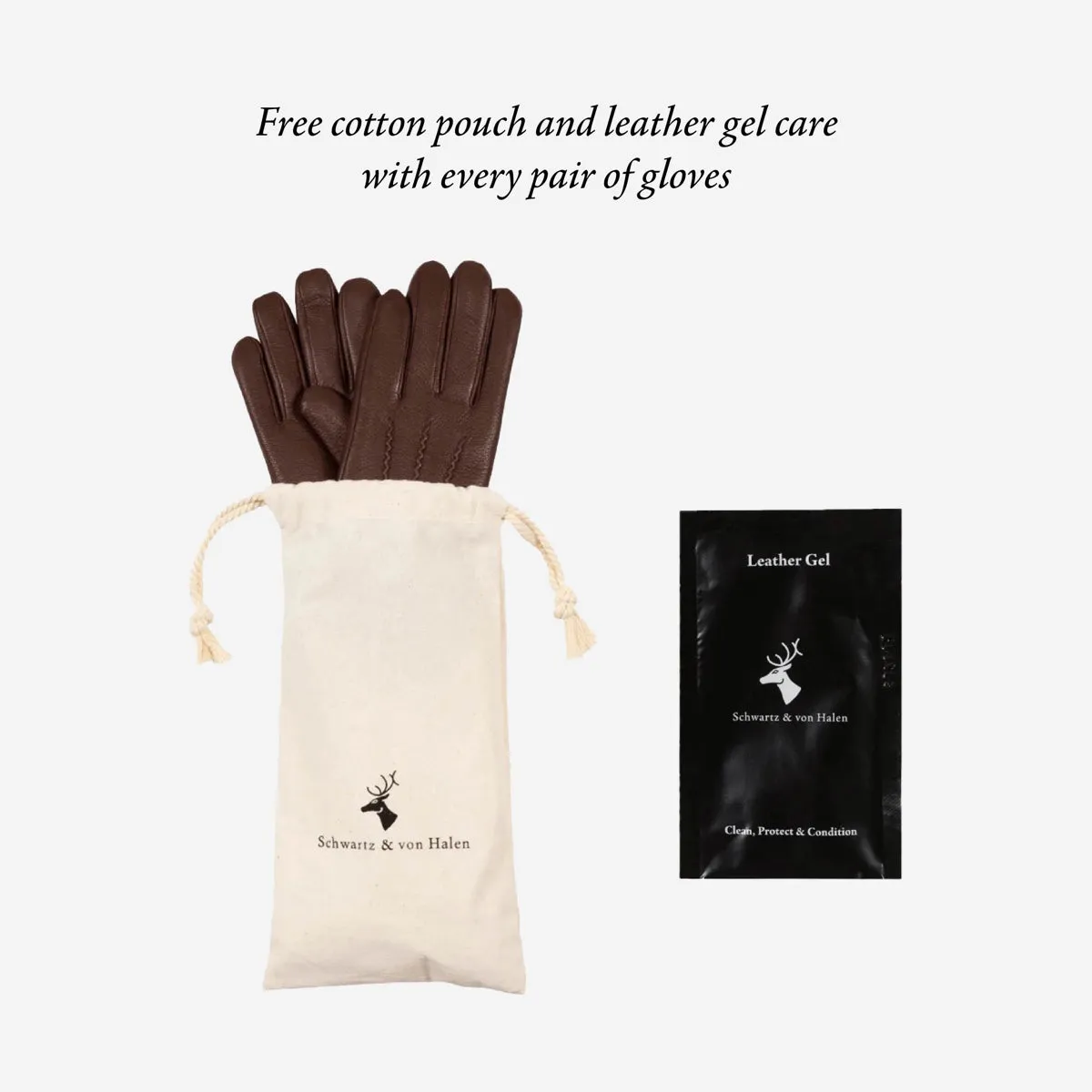 Charles – luxurious American deerskin leather gloves with warm cashmere lining