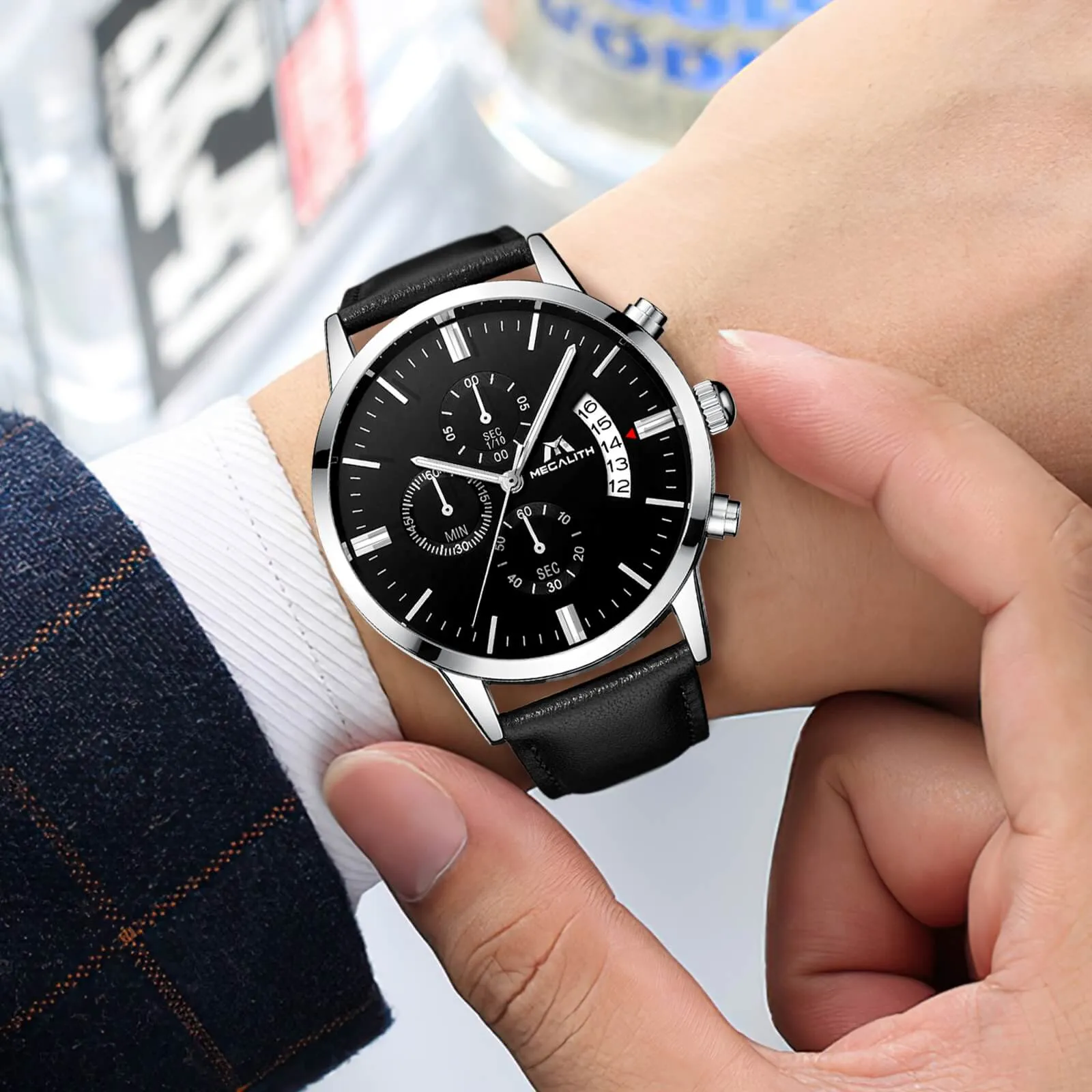 Chronograph Watch | Leather Band | 0105M