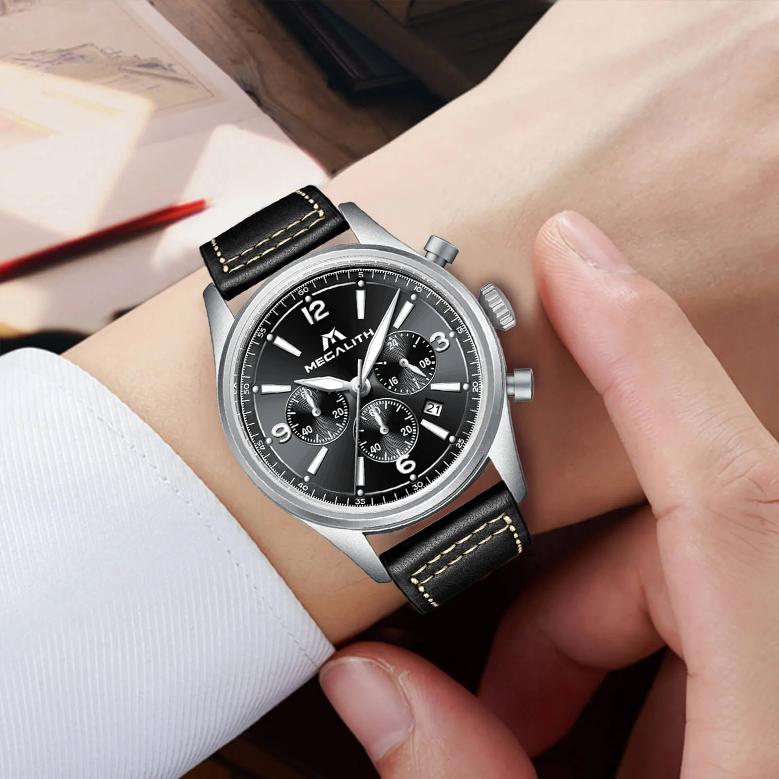 Chronograph Watch | Leather Band | 8246M