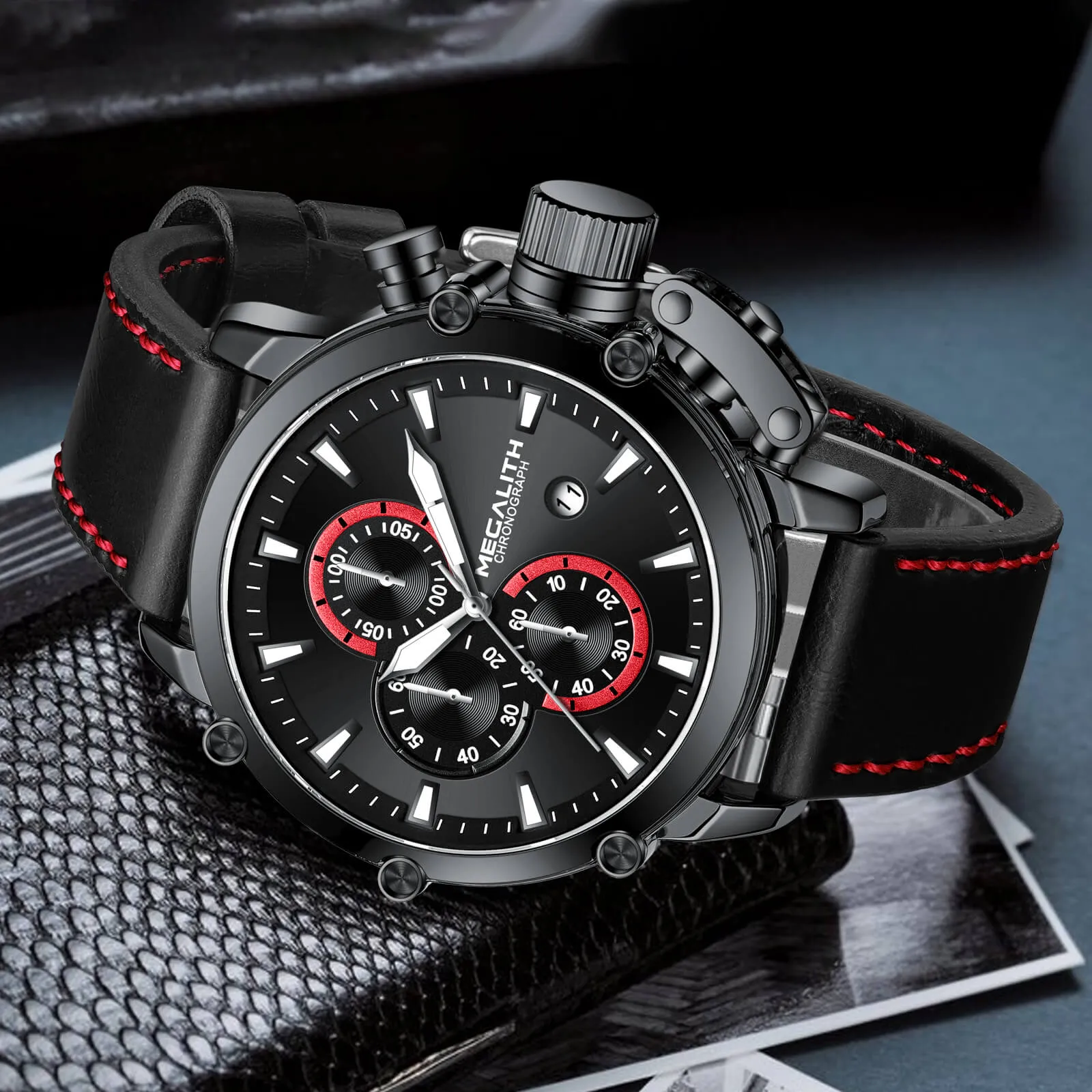 Chronograph Watch | Leather Band | 8262M