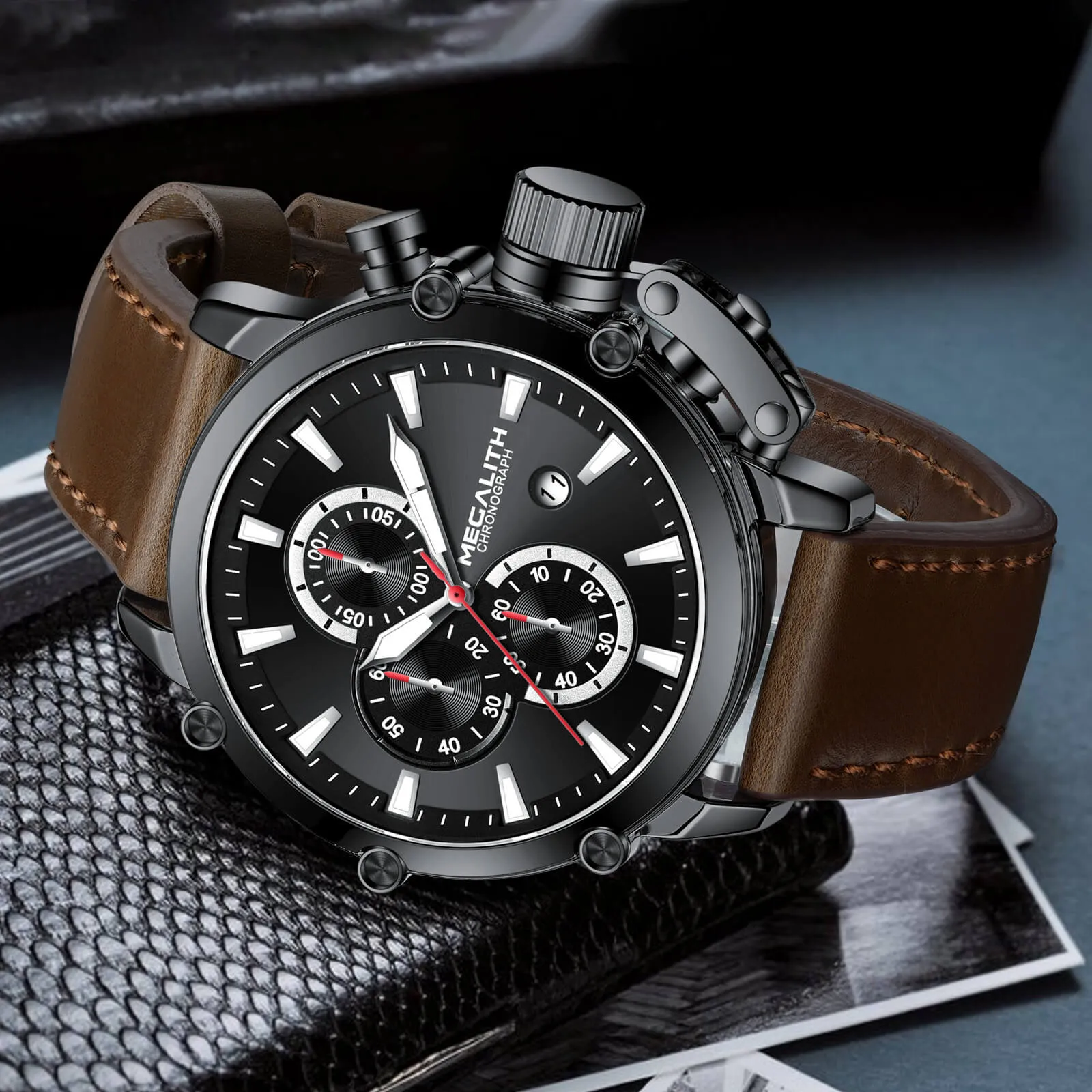 Chronograph Watch | Leather Band | 8262M