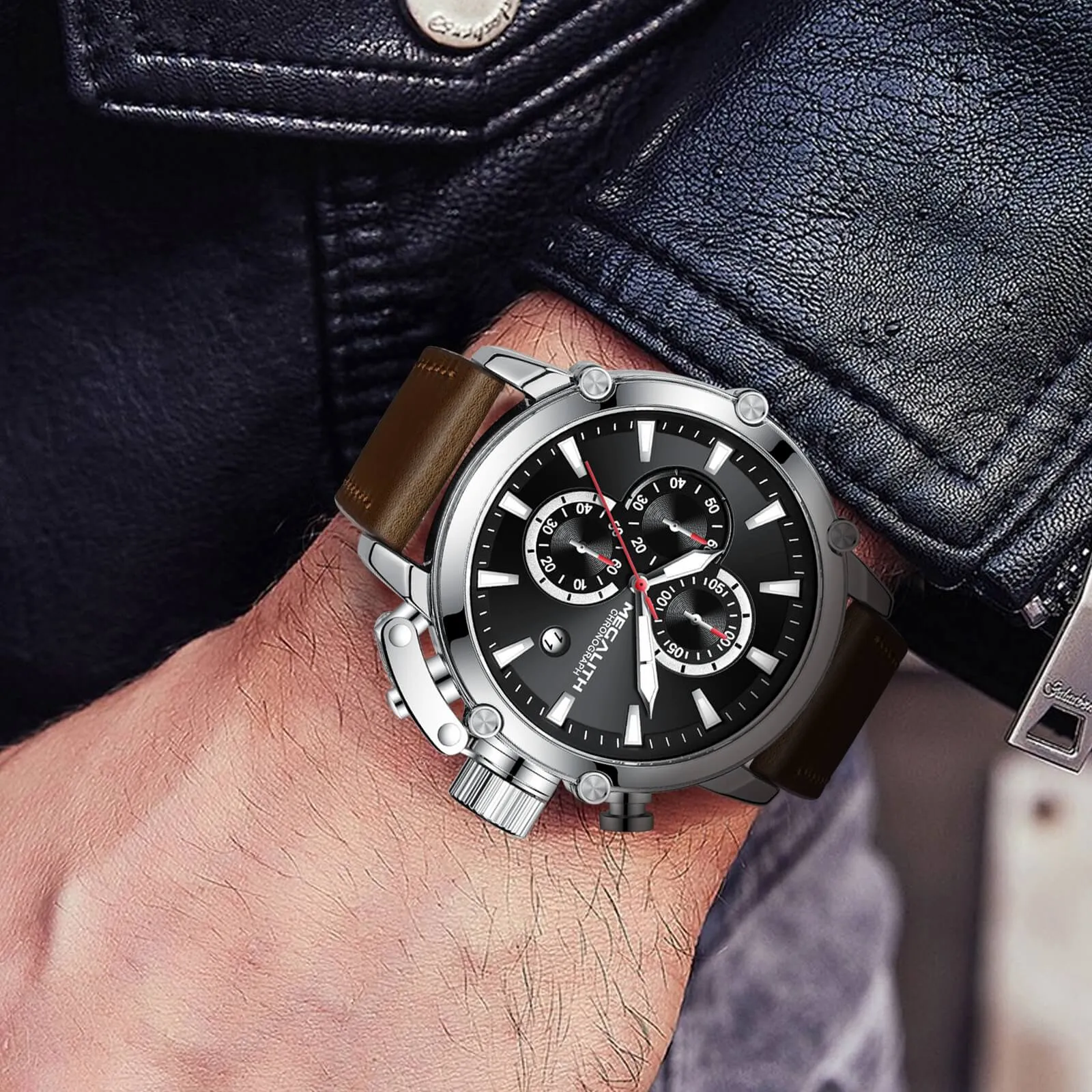 Chronograph Watch | Leather Band | 8262M