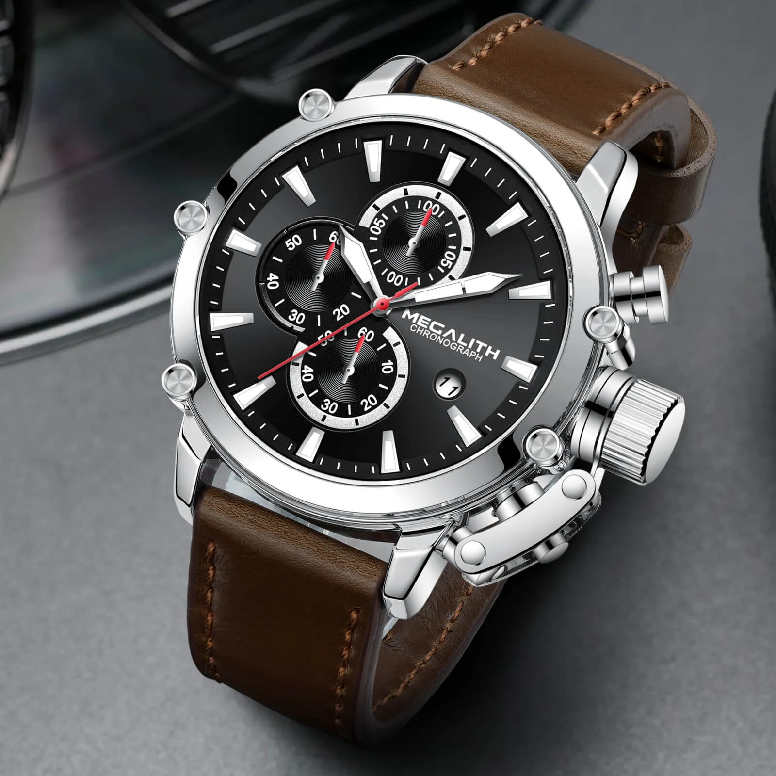 Chronograph Watch | Leather Band | 8262M