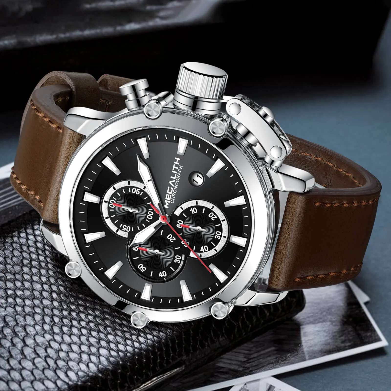 Chronograph Watch | Leather Band | 8262M