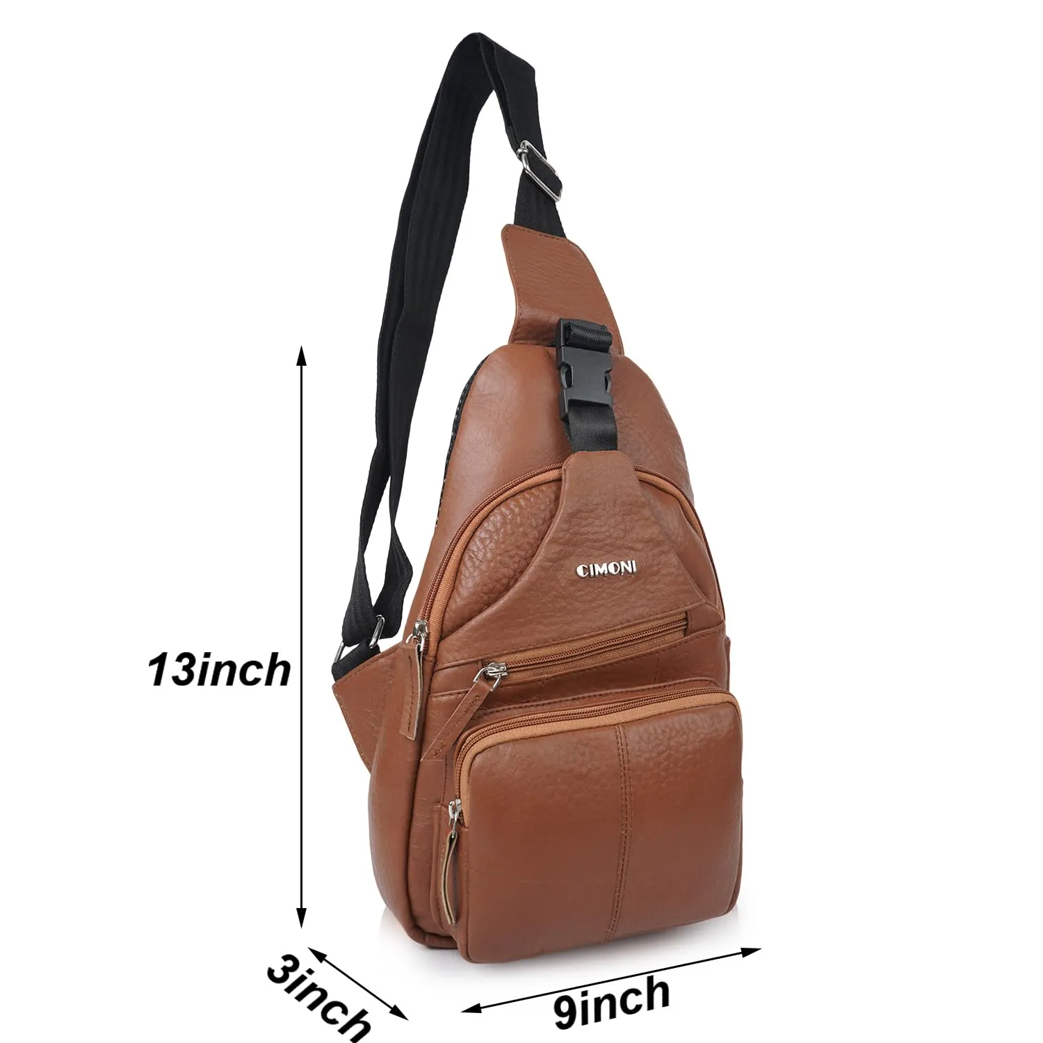 CIMONI® Premium Genuine Leather Sling Bag Classic Unique Design & Cross Body Bag Outdoor Small Shoulder Side Purse