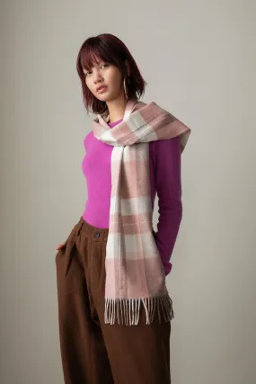 Contemporary Check Cashmere Scarf - Cameo