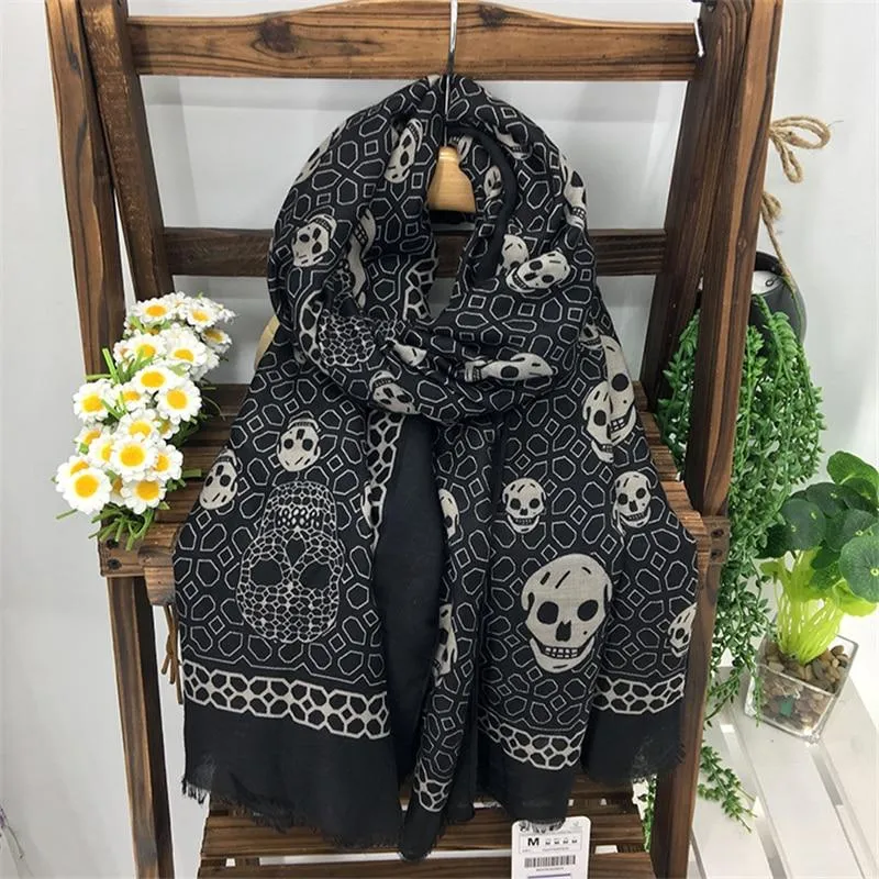 ETYN skull Scarf black European and American Style