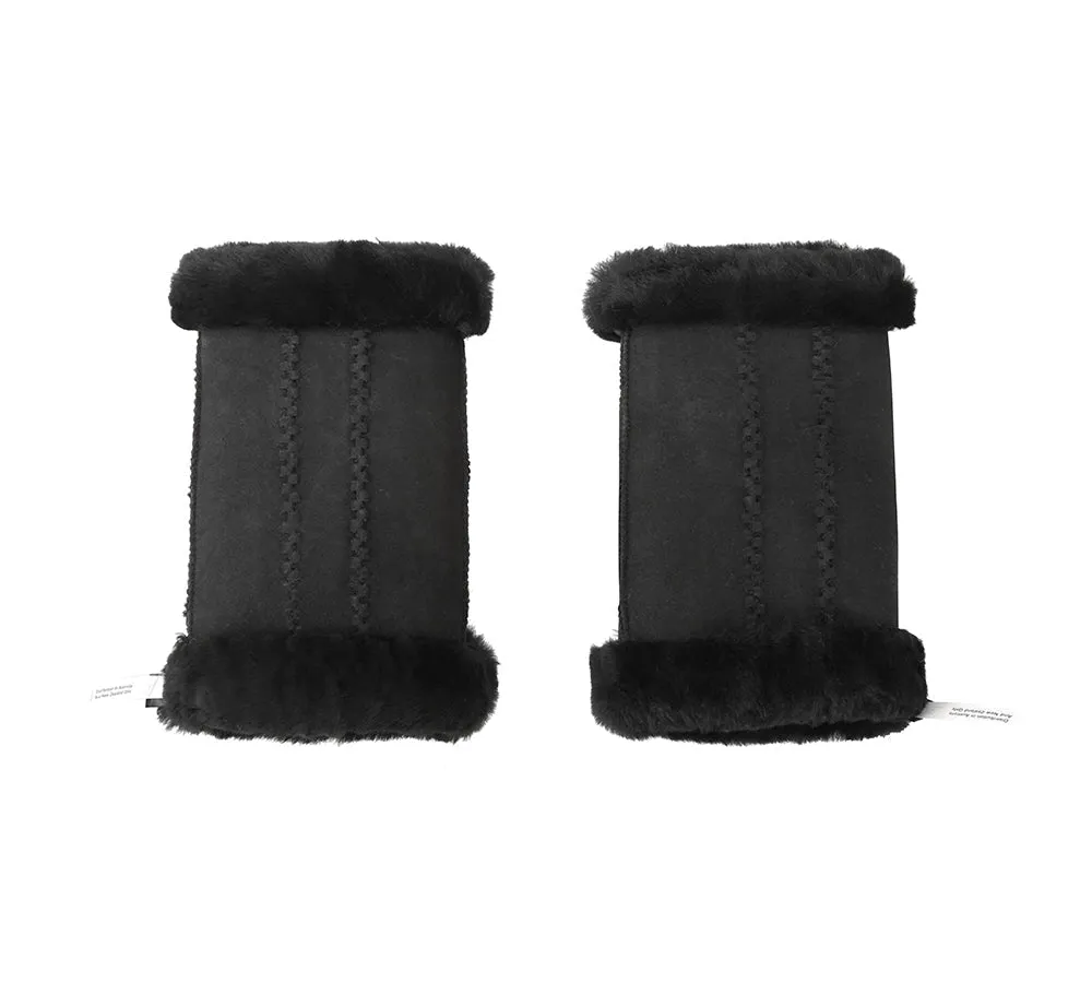 Fluffy Fingerless Sheepskin Wool Mittens