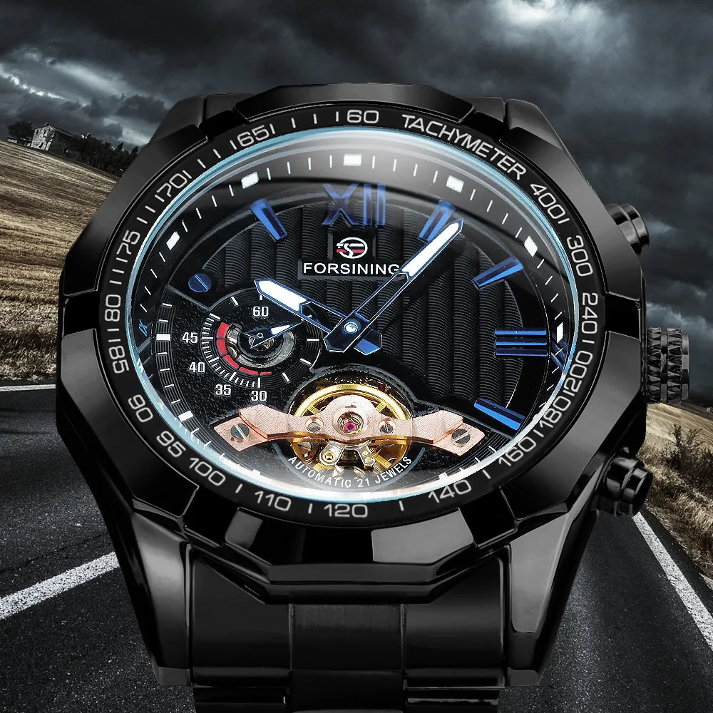 Forsining Military Sports Tourbillon Skeleton Automatic Mechanical Men Watch TM 368G